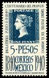 1940 mexico 5+ pesos mørk blå