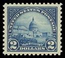 US Stamps Values Scott Catalogue #572: US$2.00 1923 US Capitol Perf 11
