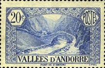 sos andorra-fr adm  Mi 30P color proof variety  1932