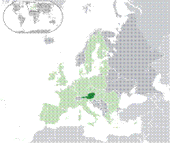 Location of &nbsp;Austria&nbsp;&nbsp;(dark green)�&nbsp;on the European continent&nbsp;&nbsp;(light green &&nbsp;dark grey)�&nbsp;in the European Union&nbsp;&nbsp;(light green)&nbsp; �&nbsp; [Legend]