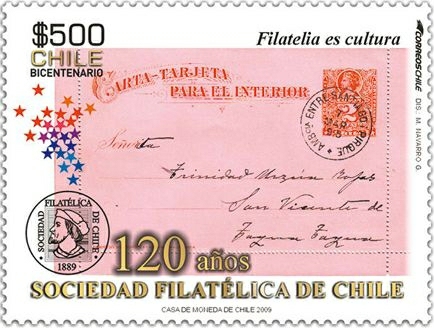 [The 125th Anniversary of the Philatelic Society of Chile, type CFZ]