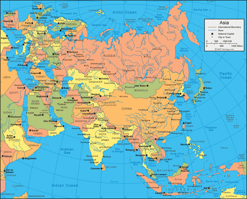 Asia political map