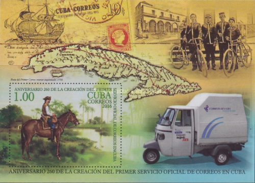 [The 260th Anniversary of Postal Delivery in Cuba, type ]