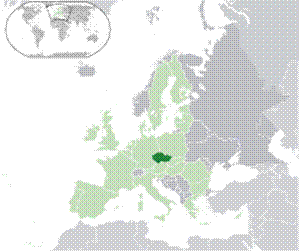 Location of &nbsp;Czech Republic&nbsp;&nbsp;(dark green)�&nbsp;on the European continent&nbsp;&nbsp;(green &&nbsp;dark grey)�&nbsp;in the European Union&nbsp;&nbsp;(green)&nbsp; �&nbsp; [Legend]