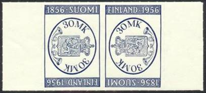 100th anniversary of the first Finnish stamps; Stamp Exhibition FINLANDIA �56, pair