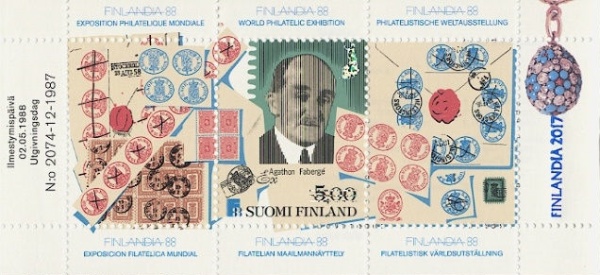 [International Stamp Exhibition FINLANDIA 2017 - Stamp of 1988 Surcharged, type ]