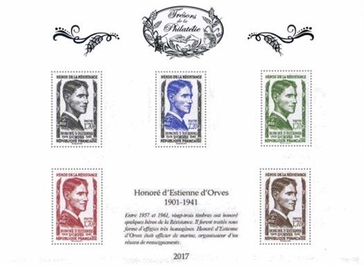 [Philatelic Treasures - Heroes of the Resistance, Honor&eacute; d�Estienne D�Orves, 1901-1941, Scrivi ]