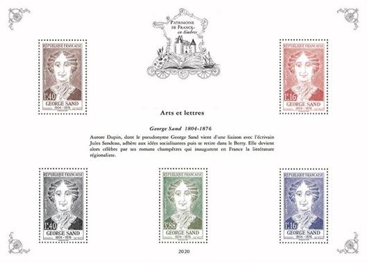 [Philatelic Treasures - George Sand, 1804-1876, Scrivi ]