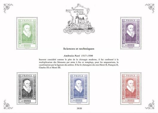 [Philatelic Treasures - Ambroise Pare, 1517-1590, Scrivi ]