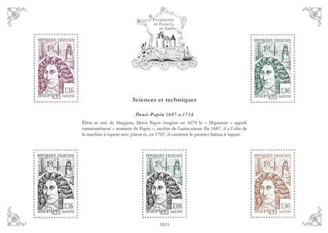 [Philatelic Treasures - Science and Technology - Denis Papin, 1647-1714, Scrivi ]