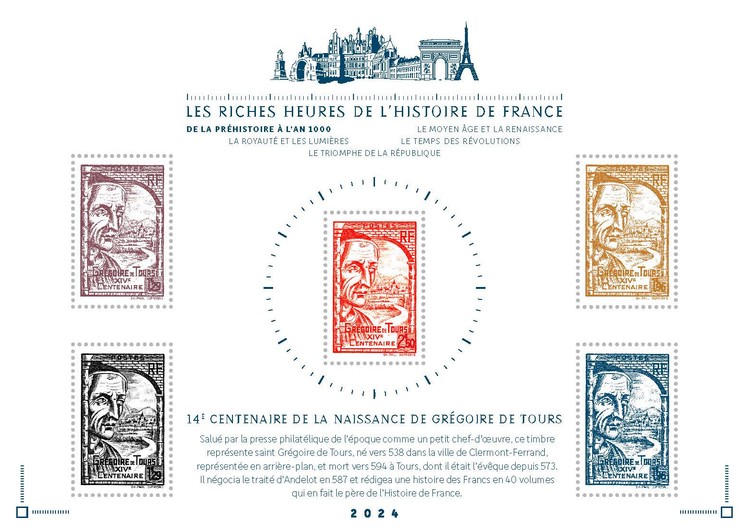 [Philatelic Treasures - The Rich Hours of French History - The 1400th Anniversary of the Birth of Gregory of Tours, 538-594, type ]
