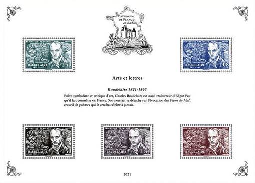 [Philatelic Treasures - Arts & Letters - The 200th Anniversary of the Birth of Charles-Pierre Baudelaire, 1821-1867, type ]