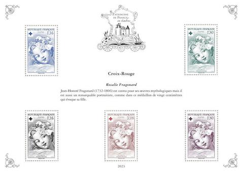 [Philatelic Treasures - Red Cross - Rosalie Fragonard by Jean-Honore Fragonard, 1752-1806, Scrivi ]
