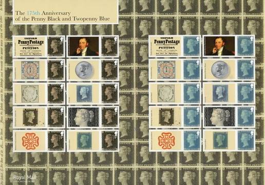 gt britain 3394-3395 self adhesive smilers sheet