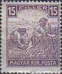 [Reaper - White Numerals. Inscription "MAGYAR KIR.POSTA" - Kingdom of Hungary Postage, type AH1]