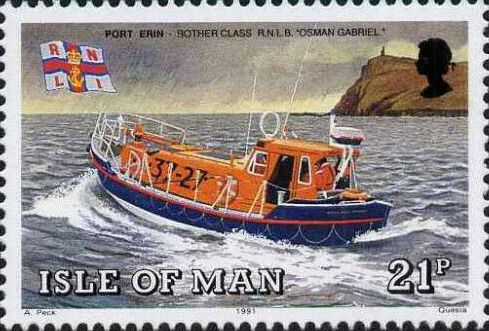 isle of man Gibbons SB50--life boat institution prestige booklet cover