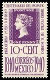 1940 mexico 10+ cent lilla