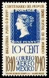 1940 mexic0 10+ cent blå