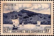 Comores Republic. ANJOUAN BAY. Scott 30 A2, Issued 1950, Uwmk, Engr., Perf.  13, 10. /ldb. | Stamp, Postage stamps, Comoros islands