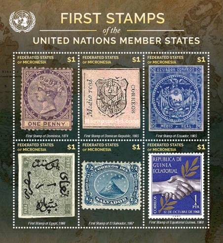 [First Postage Stamps of the United Nations Member States, Scrivi ]