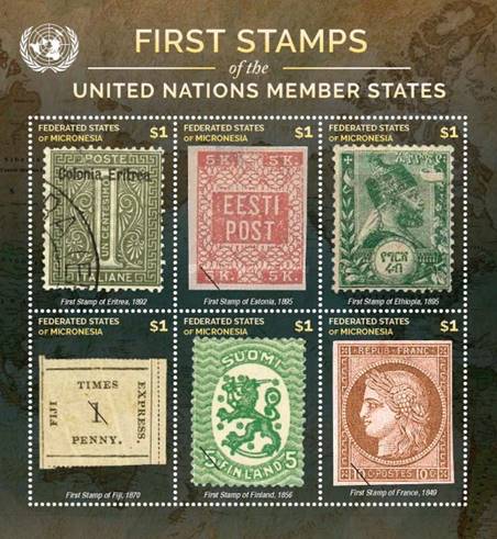 [First Postage Stamps of the United Nations Member States, Scrivi ]