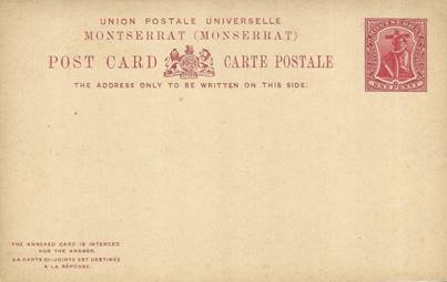 sos montserrat postal reply card HG 8  1903 (2)