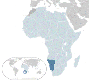 Location of Namibia within the African Union