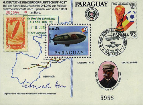 [Airmail - Football World Cup - Spain 1982 and Zeppelin, type ]