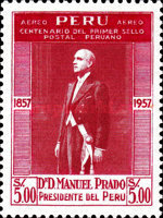 [Airmail - The 100th Anniversary of First Peruvian Postage Stamp, type LV]