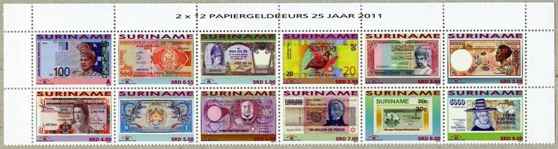 surinam 1419a-l se-tenant strip
